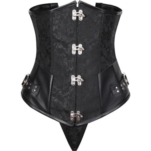 Big Size Vintage Steel Bones Corset Sexy Gothic Punk Corsets & Bustiers Lace up Leather Steampunk Retro Underbust Korset Corsage