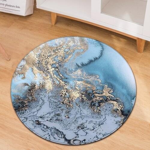 Modern Style geometric Pattern Round Office chair Carpet Non-Slip Bath Mat Soft Coral Velvet Area Rug for Living Room Decor