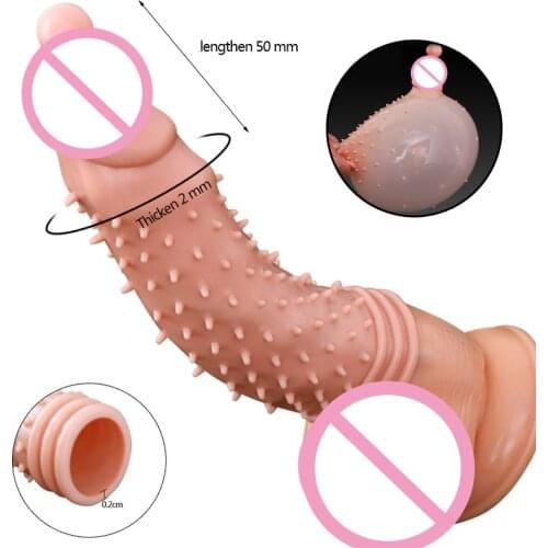 Male Penis Extender Enlargement Reusable Condoms for Men Adult Toys Intimate Products Penis Ring Cock Ring Penis Sleeve Sex Toys