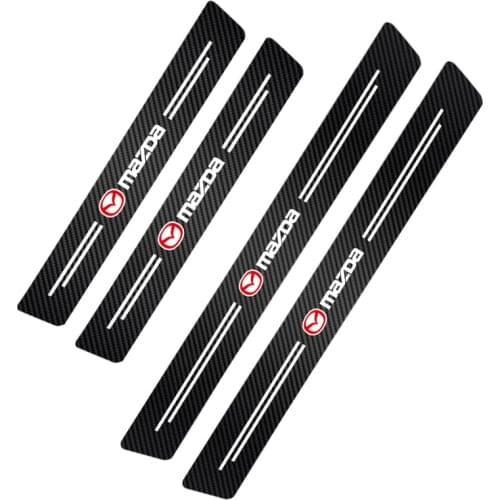 4Pcs Car Door Sill plate Pedal Anti Scratch Scuff Protector Bumper For Mazda 6 3 CX5 5 2 323 CX7 Demio Atenza Axela MX30 CX30