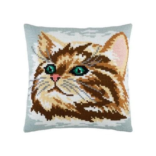 Latch Hook Cushion Yarn for Cushion Cover Animal Cat Pillow Case Home Decorative Sofa Cushion Printed Canvas Pillow