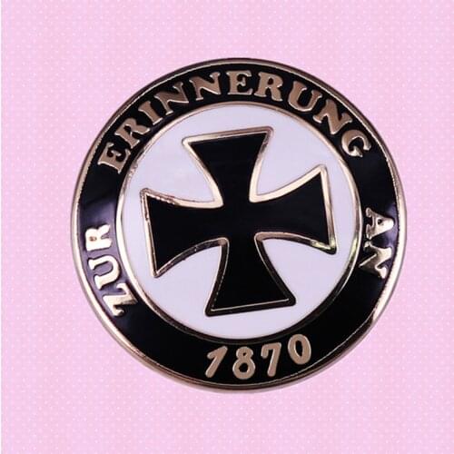 WWI German Imperial Iron Cross in memory of 1870 Badge Lapel Pin Cap Emblem Germany Army Award Medal