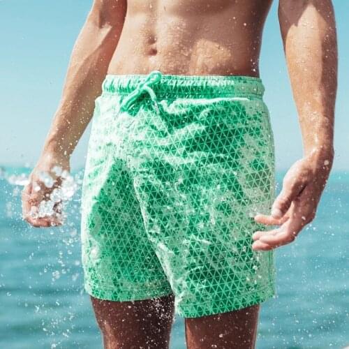 New Color-changing Swim Shorts Temperature-sensitive Beach Swimming Pants 2021 Summer Trendy Personality Mens Clothing