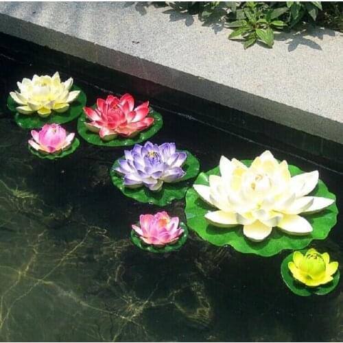 Diameter 60CM Huge Artificial Decorations Lotus Flower Craft Water Pool Fake EVA Flower For Christmas Ornament Wedding Decor
