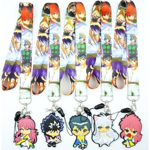 Anime Yu Yu Hakusho Neck Strap Lanyard for Keys USB ID Card Badge Holder Mobile Phone Straps Necklace Cospaly Keychain Gifts