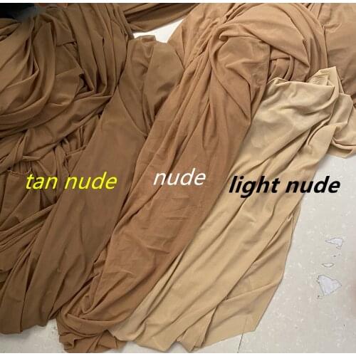 160CM width 1yard high quality soft touch elastic stretch fine mesh tulle fabric dark nude skin nude for lingerie