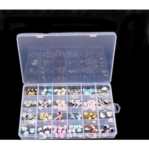 Storage Box Jewelry Box Plastic 24 Slots Adjustable Jewelry Storage Box Case Craft Organizer Beads Rangement Dressing Organsteur