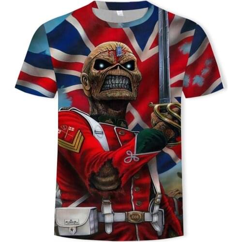 Skeleton Zombie Warrior Pzi Flag 3d Print Short Sleeve O-Neckt Shirts For Man Plus Size