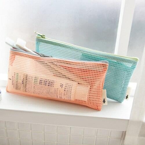 Y200 Travel Nylon Mesh Zipper Wallet Case Cosmetic Makeup Wash Bag Tools Portable Storage Pouch Make Up Tool Organizer
