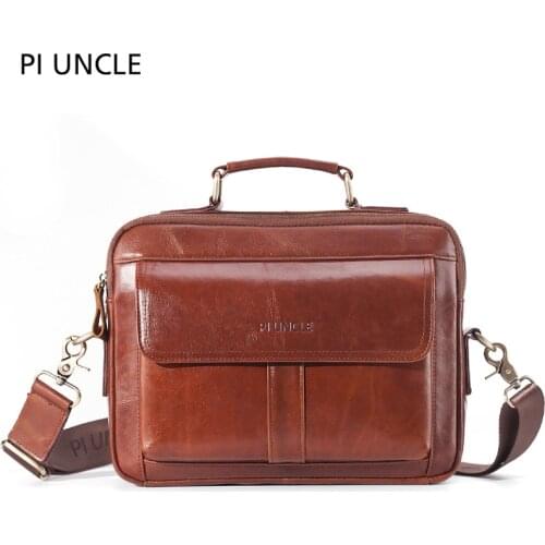 Brand men Leather Messenger Bag high quality briefcase leisure single shoulder bag large capacity business travel messenger bag