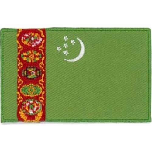 Turkmenistan Embroidery Patches Personalized Fabric Labels Clothing Label Tag Flat Broder & Iron On Backing Customized MOQ50pcs