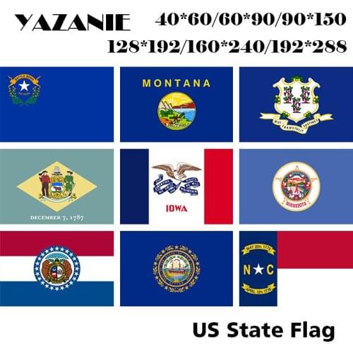 YAZANIE United States of American Nevada Montana Connecticut Delaware Lowa Minnesota Missouri US State Printed Flags and Banners