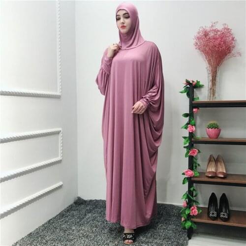 Women Prayer Garment Muslim Clothing One Piece Hijabs Abaya Robe Dress Full Cover Ramadan Thobe Gown Islamic Dubai Saudi Arab