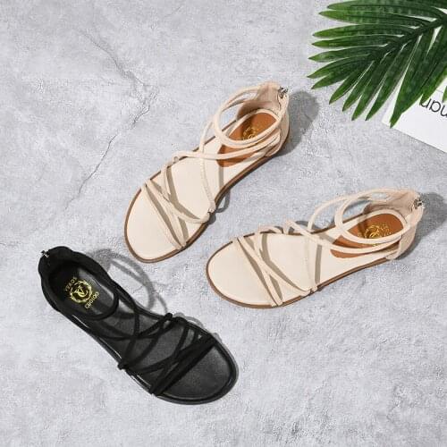 SKLFGXZY New Summer Style Girls Sandals Genuine Leather Fashion Ribbon Womens Shoes Real Cowhide Sandals Size 34-43