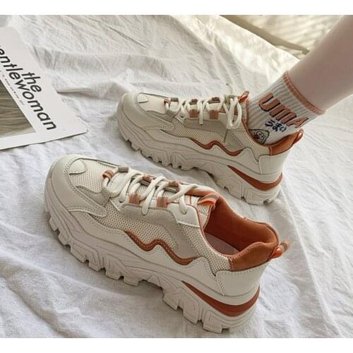 Women Platform Shoes Summer Sneakers Female Mesh Breathable Trainers Casual White Sport Outdoor Comfortable Chunky Sneakers