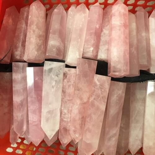 1kg Natural pink rose quartz obelisk crystal wand point healing
