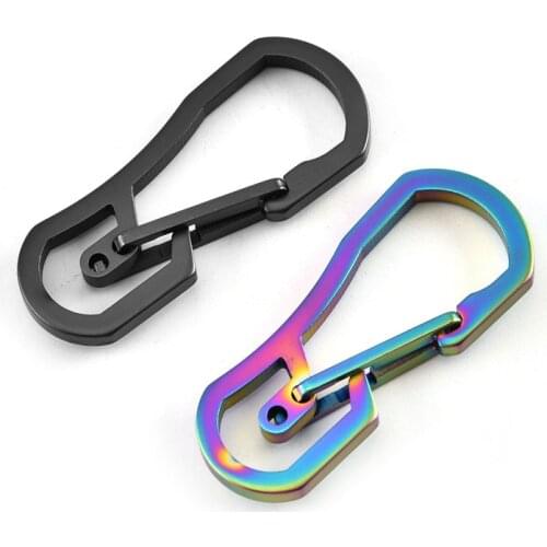 1pcs Titanium Plating Multi-Function Keychain Snap Hook Clip Carabiner Outdoor Camping Key Ring Holder Hang Buckle Tools Gifts