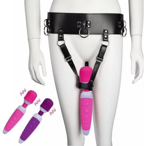 12 Speed Magic Wand AV Vibrator with Bdsm Bondage Vibrator Panties for Women Clitoris Stimulator for Couples Sex Game Adult Toys