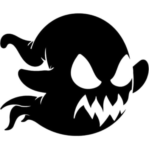 13.8cm*11cm Fun Scary Ghost Face Fashion Motorcycle Decor Stickers Black/Silver S3-5200