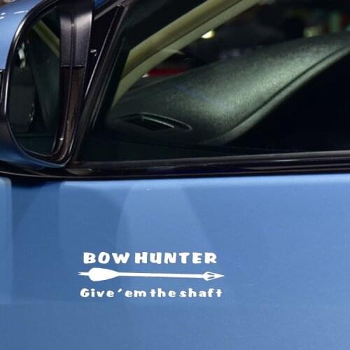 13.8CM*4.7CM Vinyl Decal Bowhunter Give The Shaft Arrow Hunt Bow Archery Fun Car Sticker Black Silver C10-02241