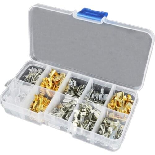 150Pcs 6.3MM 2.8MM 4.8MM 4.0MM Male Female Car Spade Connector Splice Crimp Wire Terminals for Motorcycle Bike Car