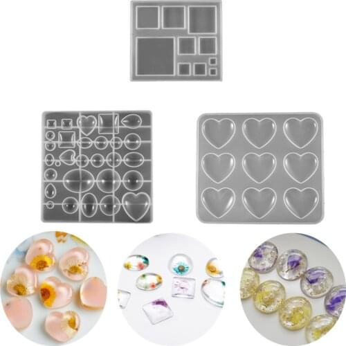 3 Forms Resin Gem Heart Square Spherical Crystal Epoxy Resin Mold for DIY Jewelry Making Findings Moulds Supplies Accessories