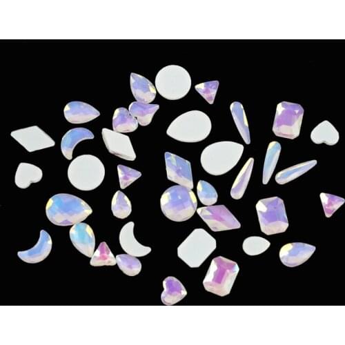 30pcs Luminous Crystal Mixed Shape Nail Art Rhinestone Decorations 3D Glitter Diamond Jewelly Glow In The Dark Ornaments