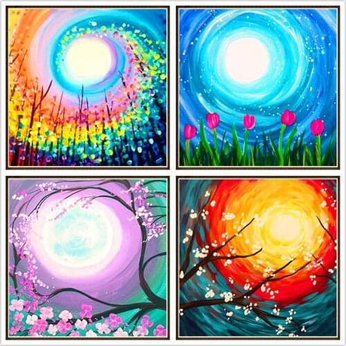 Full round diamond 5D DIY diamond painting moon landscape diamond embroidery kit Marseille home decoration gift