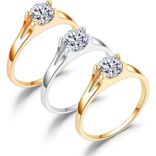 AsJerlya New Arrival Women Wedding Ring 3mm Thin Simple Crystal Stainless Steel Engagement Rings For Women Gift Anillo