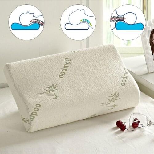 1 pc Sleeping Bamboo Rebound Memory Orthopedic Pillows Cervical Pillow Travesseiro Almohada Cervical Health Cotton Pillows