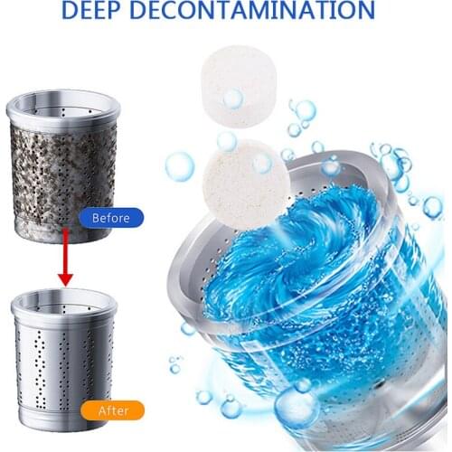 6pcs/1pack 40g Washing Machine Cleaner Deep Cleaning Detergent Effervescent Tablet Laundry Fresh No Smell Home Laundry Cleaning