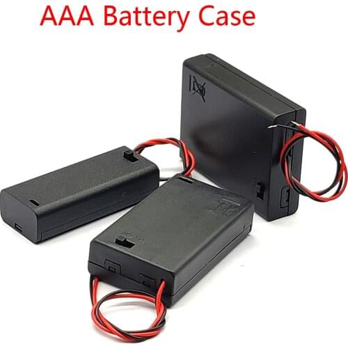 1Pcs AAA Battery Holder Case Box With Leads With ON/OFF Switch Cover 2 3 4 Slot Standard Battery Container Drop Shipping