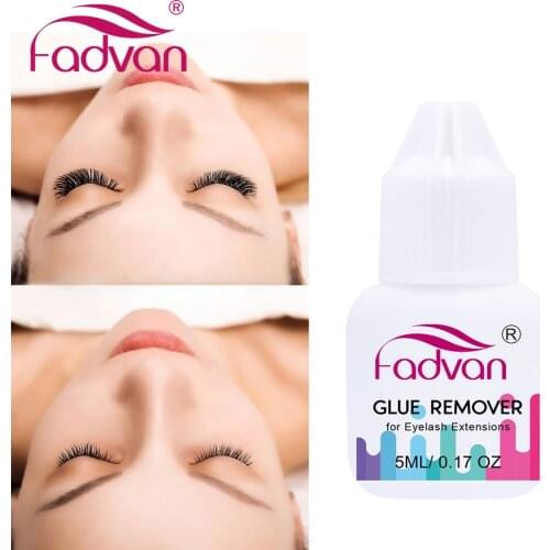 Fadvan Eyelash Extensions Glue Remover 5ml Glue Remover Set White Bottle Makeup Supplies Lashes Uninstall Gel Cleaner