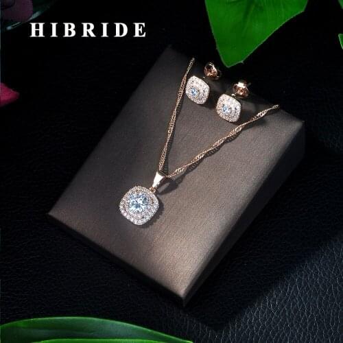 HIBRIDE Newest Famous Brand Luxury Fireworks Daisy Flower Cubic Zironia CZ Jewelry Sets For Women Wedding Dubai Bridal Jewelry