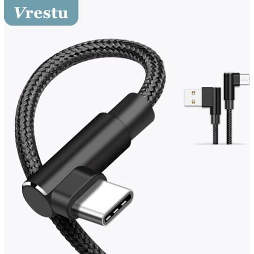 Micro USB Type C Cable L-shape Elbow Fast Charging Micro USB-C Kable Type-c Cord for Samsung Xiaomi Huawei Redmi LG Oneplus Letv