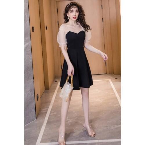 Summer New Net yarn patchwork V-neck dress Sexy Women black mini Dresses Fashion Banquet party Dress 2021 dresses women