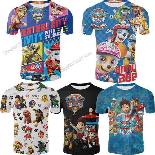 Summer New 3D Kids paw patrol T-Shirt Cartoon T Shirt Harajuku Style Classic Game Kids Clothes Casual Boys Breathable Leisure