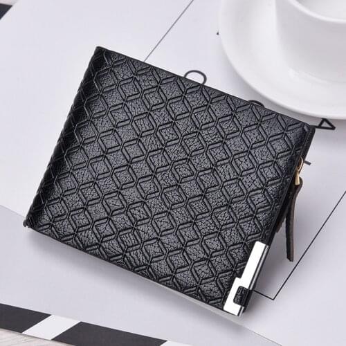 Hot Selling New Mens Short Wallet Iron Edge Korean Youth Mens Horizontal Wallet Trend Card Pack Purse