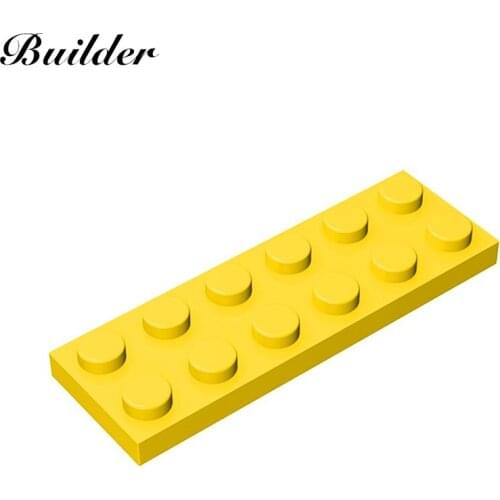 Little Builder 3795 MOC Thin Figures Bricks 2x6 Dots 10pcs Building Blocks DIY Creative Assembles Particles Toys for Children