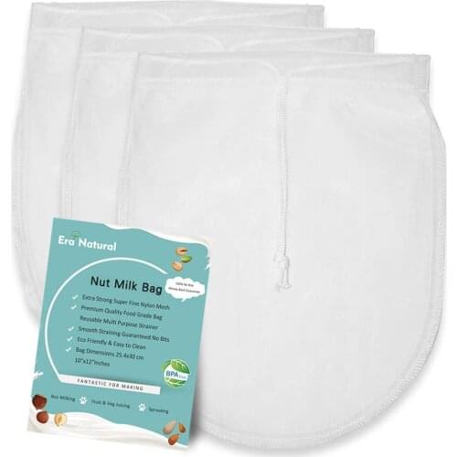 Nut Milk Bag Reusable 1/2/3 Pack 12" x 10" Cheesecloth Bags for Straining Almond/Soy Milk Greek Yogurt Strainer Milk Nut Bag