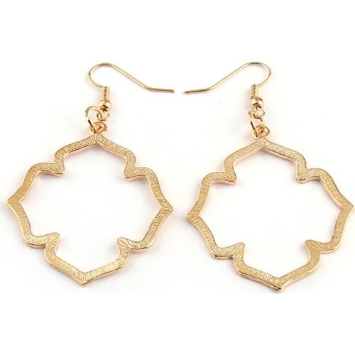 Fashion Gold flower and drop Pendant Earring For Women holiday gift