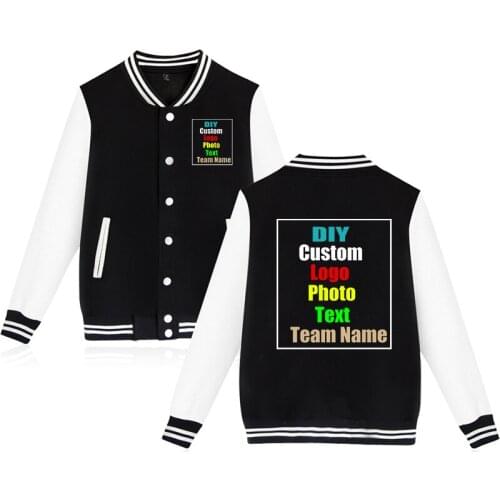 Customize your picture LOGO mens and womens autumn and winter baseball uniforms plus velvet jacket clothes