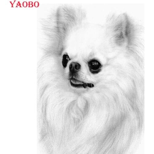 5D DIY Handmade Full Drill Diamond Painting Cute Chihuahua Dog Cross stitch Kits Diamond Mosaic Embroidery Rhinestones Art