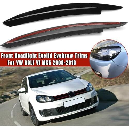 Car Headlight Eyebrow Eyelids ABS Stickers Trim Cover For VW GOLF VI MK6 2008 2009 2010 2011 2012 2013 fit For GTI GTR GTD Model