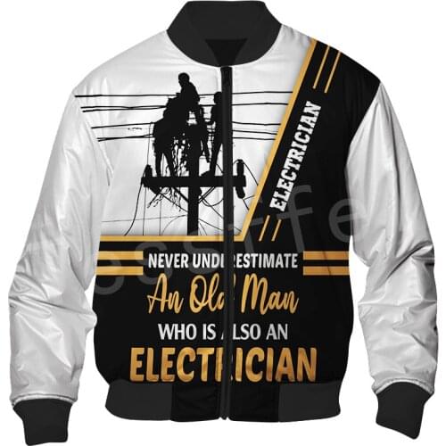 Tessffel Newest Worker Tool Electrician ironworker instrument 3DPrint Pullover Streetwear Funny Warm Coat Zip/Bomber Jacket A-4