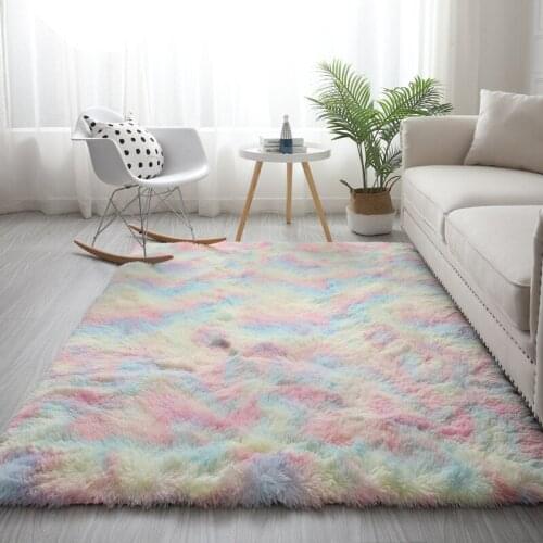 The latest upgrade colorful rug Nordic white living room carpet coffee table cushion room bedroom floor mat free shipping