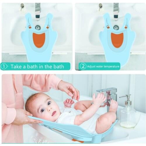 Upgraded Version Newborn Bathroom Foldable Bath Tub Cute Penguin Shape Baby Bathtub Spine Protection Baby Wash Pp Baby Bassinet