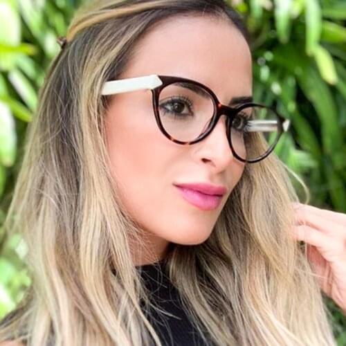 Vintage Round Glasses Frame Women Mens Transparent Tr90 Eyeglasses Fashion Spring Legs Metal Hinge Clear Frame Gafas Uv400 2020