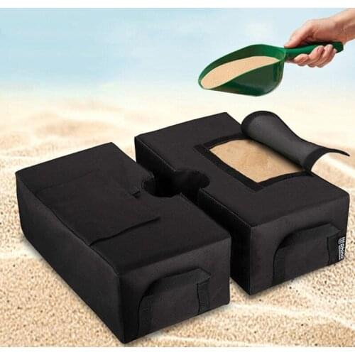 Outdoor Patio Beach Umbrella Base Stand Portable Square Umbrella Parasol Heavy Weight Bag Detachable Wind-Proof Fixing P15D