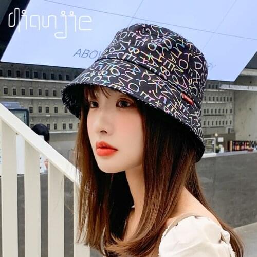 2021 spring Womens bucket hat Unisex Bob Caps Hip Hop Gorros Mens panama Summer Hat Beach Sun Fishing boonie Soft letter cap